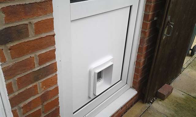 External view of a cat flap installed on the Wirral.